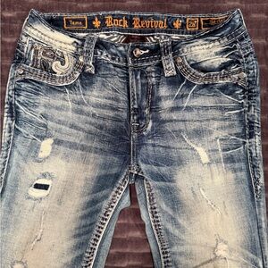 Rock Revival Faded Blue Denim Jeans